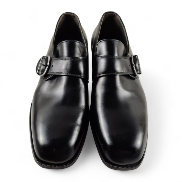 NETTLETON Steel Toe Monk Strap Black Leather Mens Dress Shoes Loafer 9 E Wide 9E - Picture 5 of 11